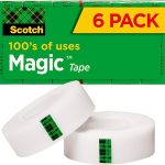 Scotch Magic Tape, 6 Rolls, Numerous Applications, Invisible, Engineered for Repairing, 3/4 x 1000 Inches, Boxed (810K6)